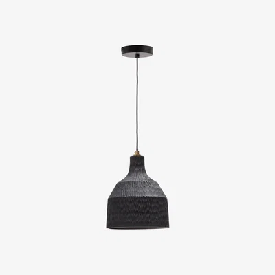 Kave Home Amire wooden ceiling lamp in a black finish, Ø 22 cm