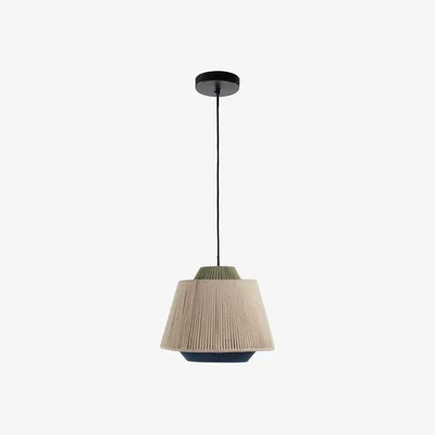 Kave Home Yuvia cotton ceiling lamp with a beige and blue finish