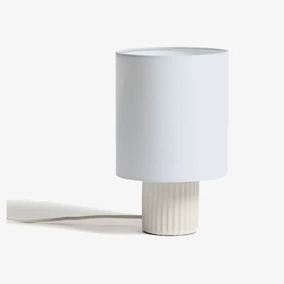 Kave Home Eshe ceramic table lamp with white finish with UK adapter