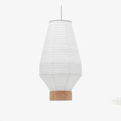 Kave Home Hila ceiling lamp screen in white paper with natural wood veneer Ø 30 cm