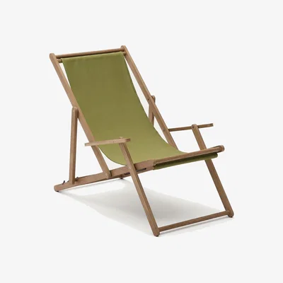 Kave Home Vilara green outdoor folding hammock made of FSC 100% solid acacia wood