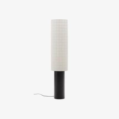 Kave Home Dulan black metal floor lamp with cotton shade