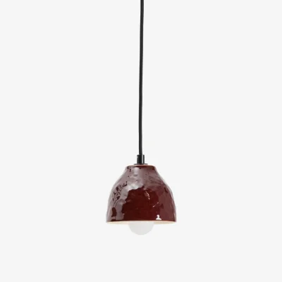 Kave Home Drava ceiling lamp in burgundy ceramic