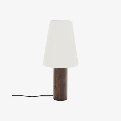 Kave Home Marga floor lamp made from solid rubber wood with dark finish
