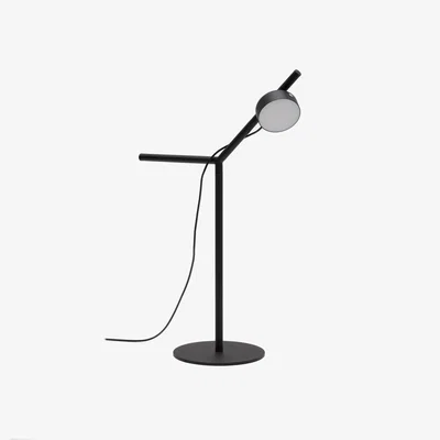 Kave Home Orey black metal table lamp with multi-position spotlight