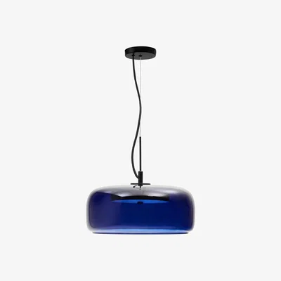 Kave Home Reig blue glass ceiling lamp, Ø 38 cm