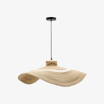 Kave Home Albenya ceiling lamp made of natural fibres and cotton with a natural and white finish Ø 90 cm