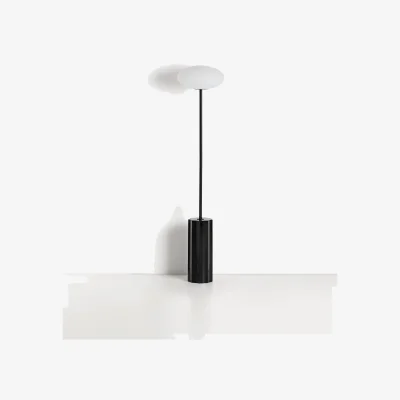 Kave Home Idela floor lamp in smoked glass and black marble UK adapter