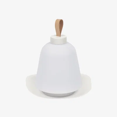 Kave Home Udiya table lamp in polythene and metal white with white finish