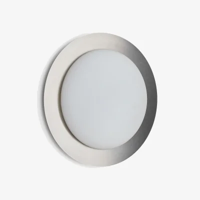 Kave Home Novae ceiling lamp in light grey brushed metal and frosted glass Ø 40 cm