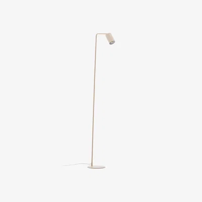 Kave Home Manie metal floor lamp with textured beige finish and UK adaptor