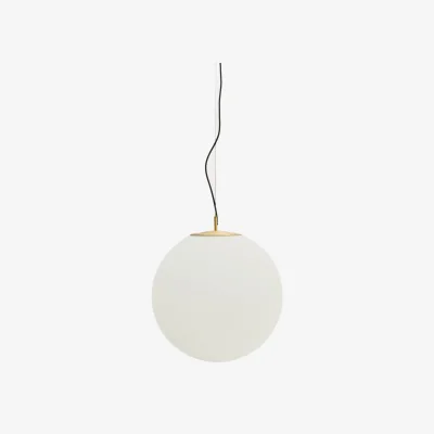 Kave Home Brisia metal ceiling lamp with brushed brass finish and 1 frosted glass ball Ø50cm