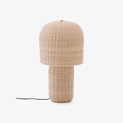 Kave Home Neuda rattan table lamp with clear finish and UK adaptor