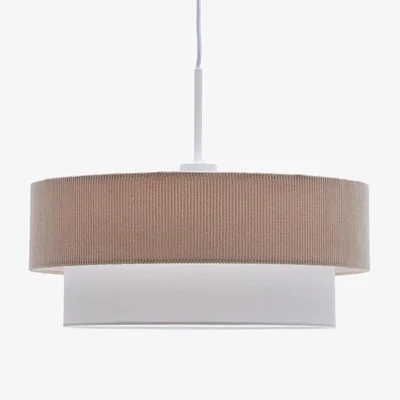 Kave Home Bianella ceiling lamp in cotton and beige corduroy,  Ø 40 cm.
