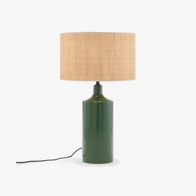 La Redoute Rabano Ceramic and Raffia Table Lamp