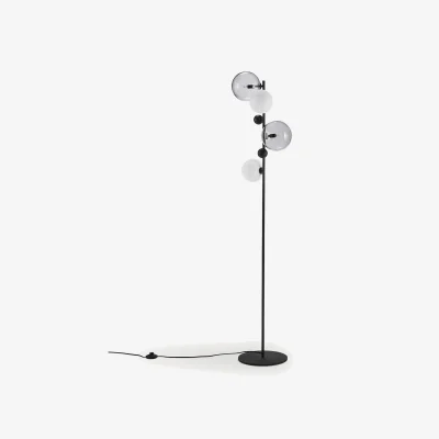 La Redoute Bullesco Smoked Glass and Metal Floor Lamp