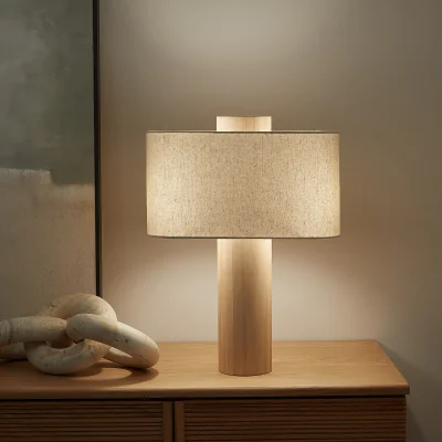 La Redoute Floor Lamp in Oak and Linen Dryade