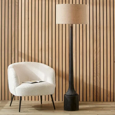 La Redoute Mila Wood Tall Neck Floor Lamp Base
