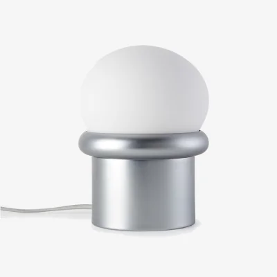 La Redoute Calan Table Lamp in Chrome-Plated Iron and Opaline Glass