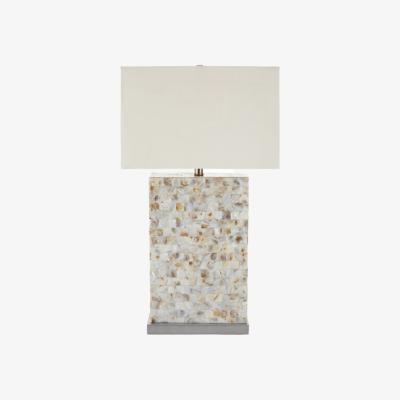 La Redoute Natural Mosaic Shell Rectangular Column Base Table Lamp