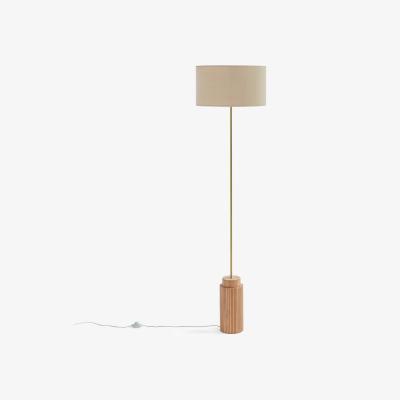 La Redoute Idna Oak, Metal & Linen Floor Lamp
