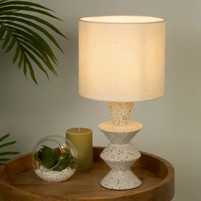 La Redoute Shaped Stoneware Table Lamp with Neutral Shade