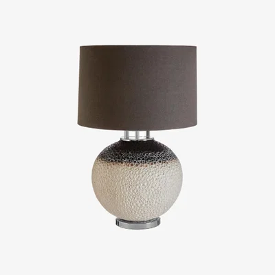 La Redoute Dark Grey and White Ombre Texture Effect Ceramic Table Lamp