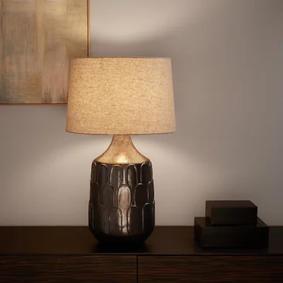 La Redoute Synn Ceramic Table Lamp with Linen Shade