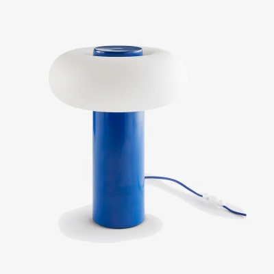 La Redoute Omer Table Lamp in Iron and Opaline, H36.6cm