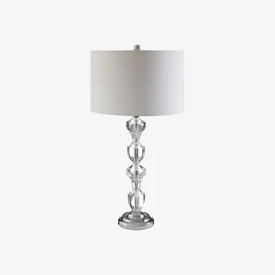 La Redoute Carmine Stacked Crystal Table Lamp with White Shade