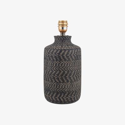 La Redoute Woven Effect Texture Black and Natural  Stoneware Table Lamp Base