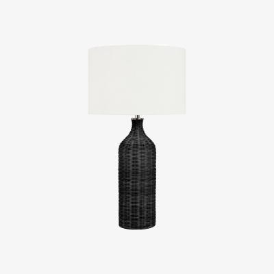 La Redoute Black Rattan Bottle Table Lamp