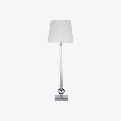 La Redoute Classic Silver Stick Shape with Off White  Shade Table Lamp