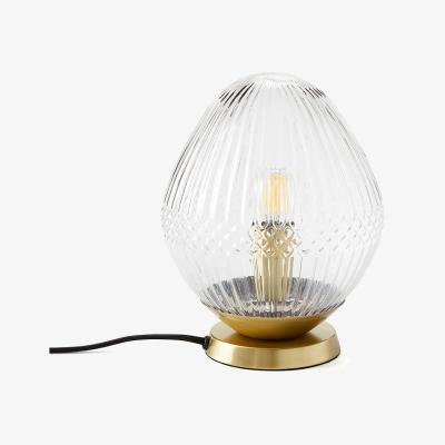 La Redoute Ari Brass and Striated Glass Table Lamp