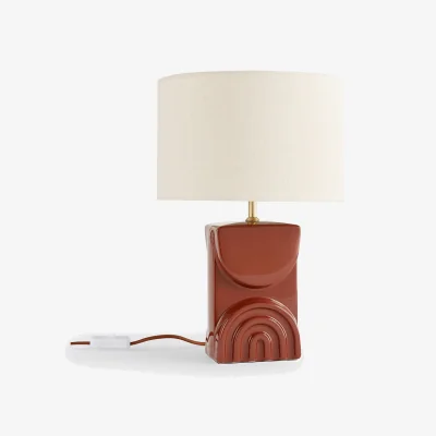 La Redoute Topia Ceramic & Linen Table Lamp