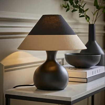 La Redoute Black Table Lamp with Cone Shade