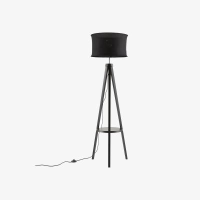 La Redoute Setto Rubberwood & Linen Tripod Floor Lamp