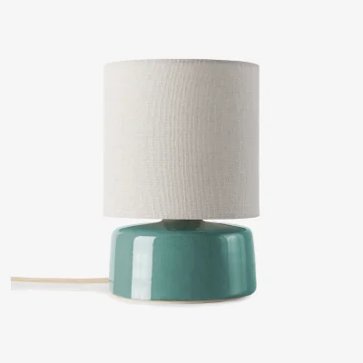 La Redoute Amaga Ceramic/Linen Table Lamp, Height 25cm