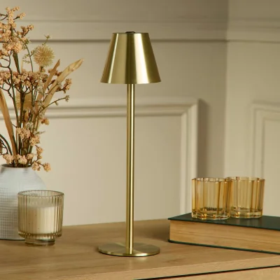 La Redoute Portable Rechargeable Table Lamp in Gold