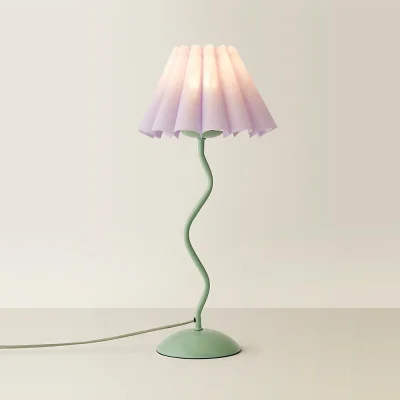 La Redoute Winnie Wiggle Metal Table Lamp with Pleated Scallop Shade