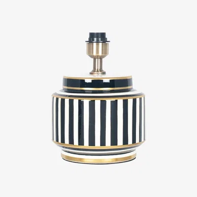 La Redoute Small Black and White Stripe Humbug Table Lamp Base