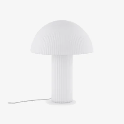 La Redoute Loulou Mushroom Table Lamp in Opaline Striated Glass H41.7cm
