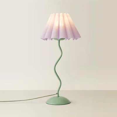 La Redoute Wiggle Metal Table Lamp Base with Pleated Scallop Shade