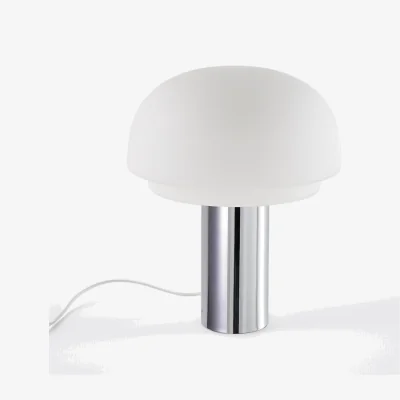 La Redoute Agathilda Lamp in Opaline Glass and Chromed Iron Height 43.1cm