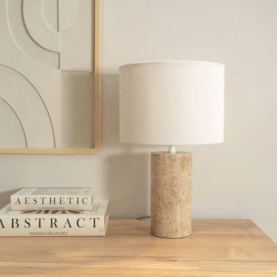 La Redoute Marble Effect Natural Table Lamp
