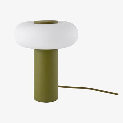 La Redoute Omer Table Lamp in Iron and Opaline H25.6cm