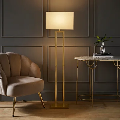 La Redoute Double Stem Floor Lamp with Rectangular Shade