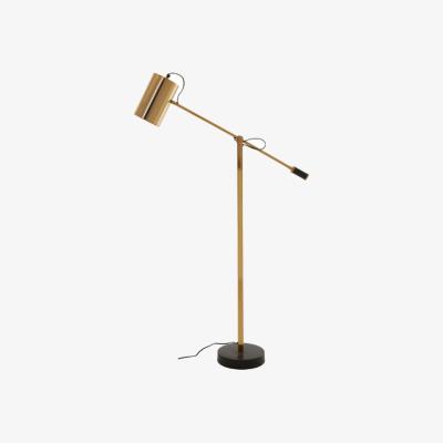 La Redoute Warm Gold with Black Contrast Base Vintage Style Task Floor Lamp