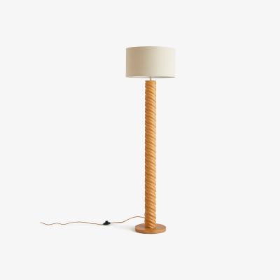 La Redoute Dehen Oak & Linen Floor Lamp