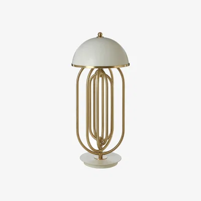 La Redoute Gold Metallic Repeating Arch Art Deco Style Domed Table Lamp
